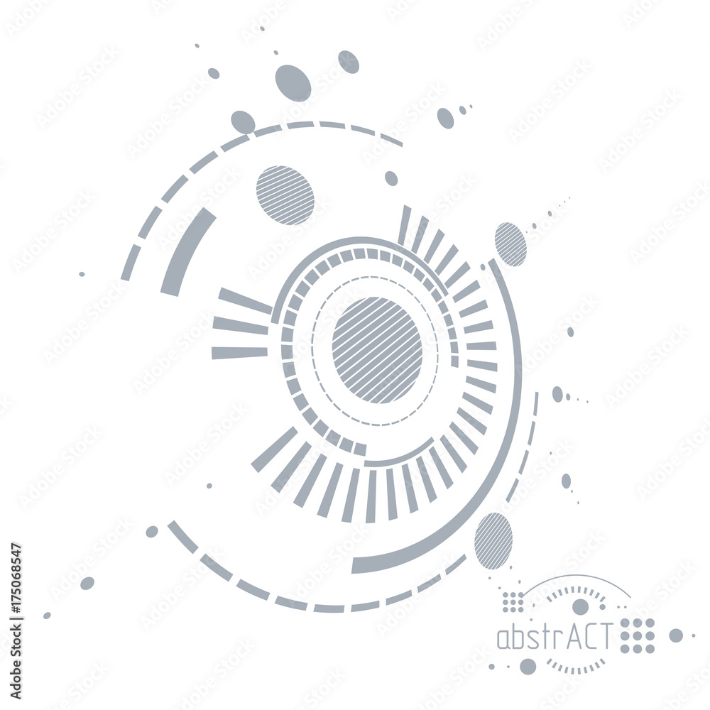 Technical plan, abstract engineering draft for use in graphic and web design. Vector drawing of industrial system created with lines and circles.
