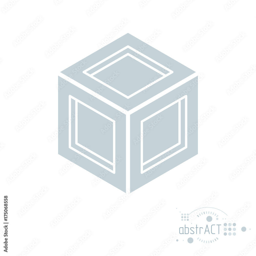 Vector modern geometric artistic graphic composition can be used as template and layout. Abstract technical background with graphic shape, cube. Vector modern geometric artistic graphic composition can be used as template and layout. Abstract technical background with graphic shape, cube.