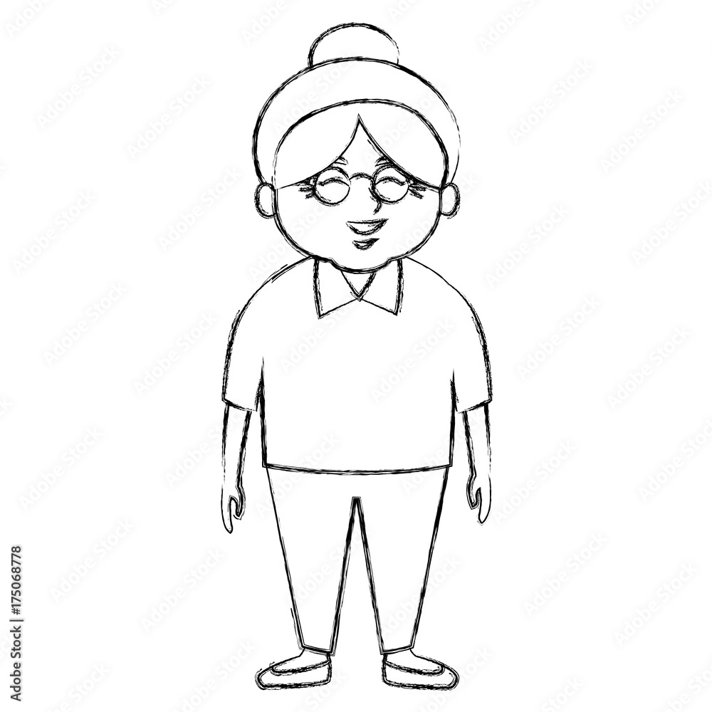 Cute grandmother cartoon icon vector illustration graphic design Cute grandmother cartoon icon vector illustration graphic design