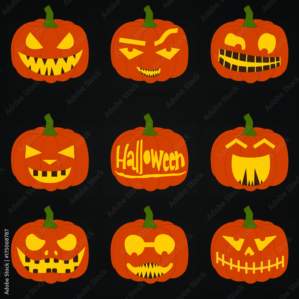 9 pumkin black backgraund 9 pumkin black backgraund