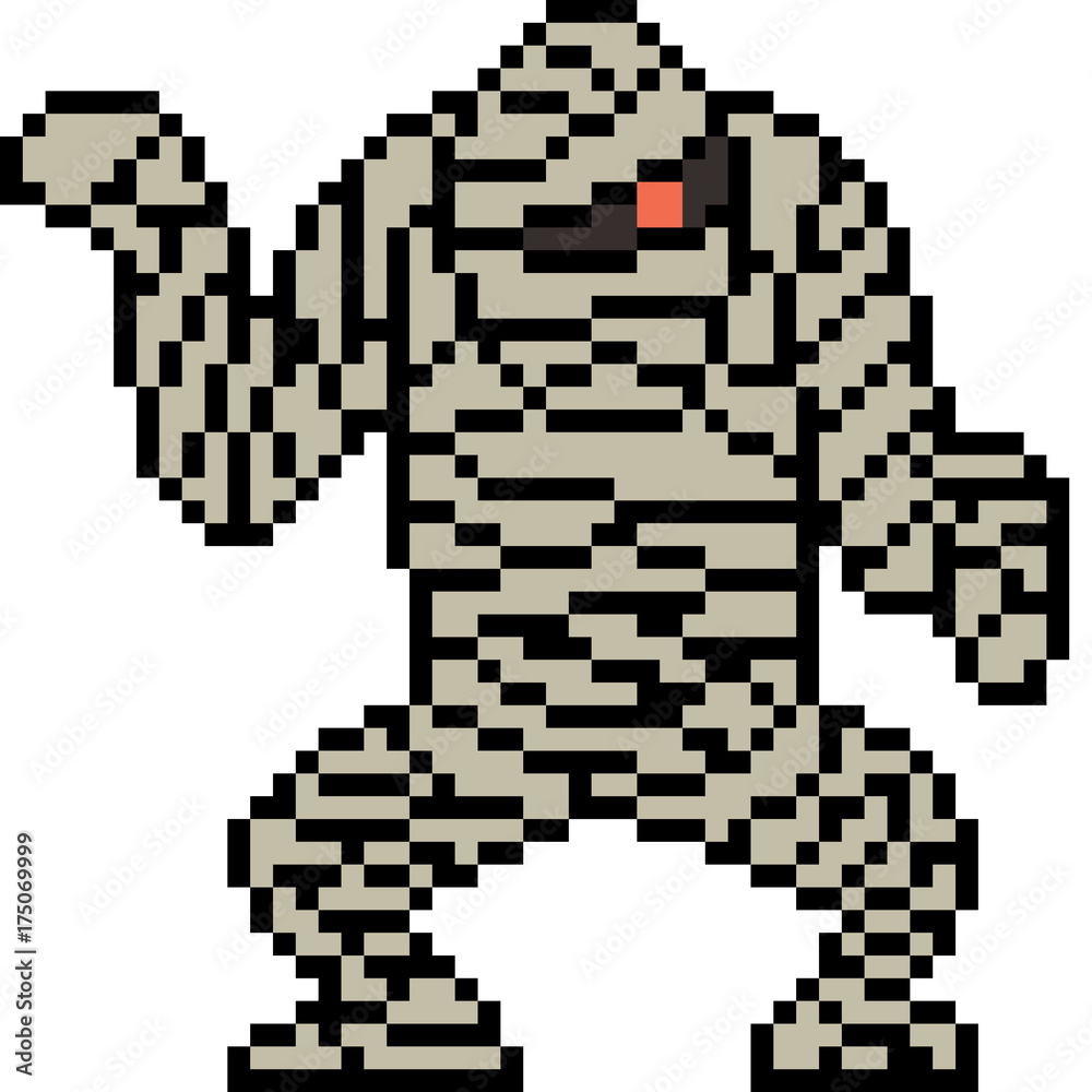 Fototapeta premium vector pixel art monster mummy