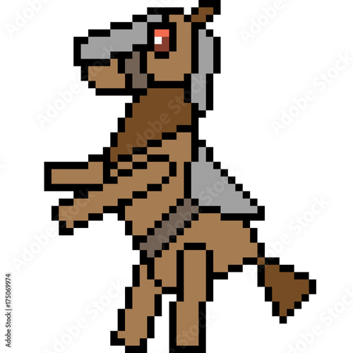 vector pixel art monster horse