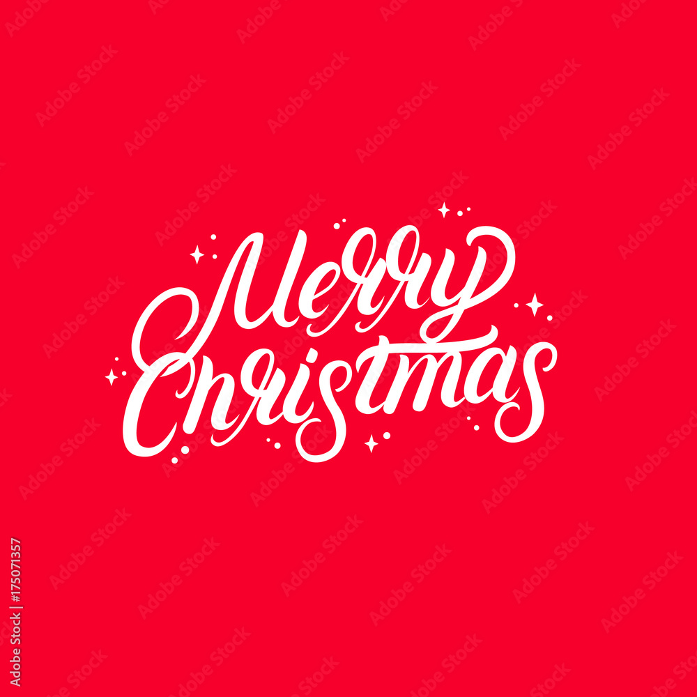 Merry Christmas 2018 hand written lettering text.