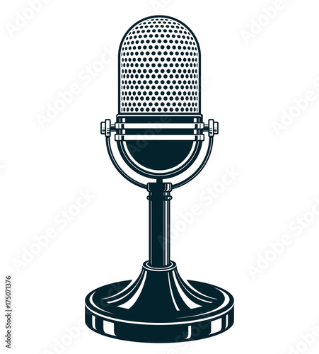 Retro studio microphone vec...