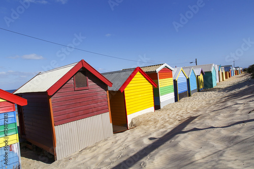 The iconic colorful beach huts on Melbourne's Brighton Beach © Jackie Davies