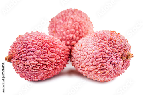 three ripe lychee