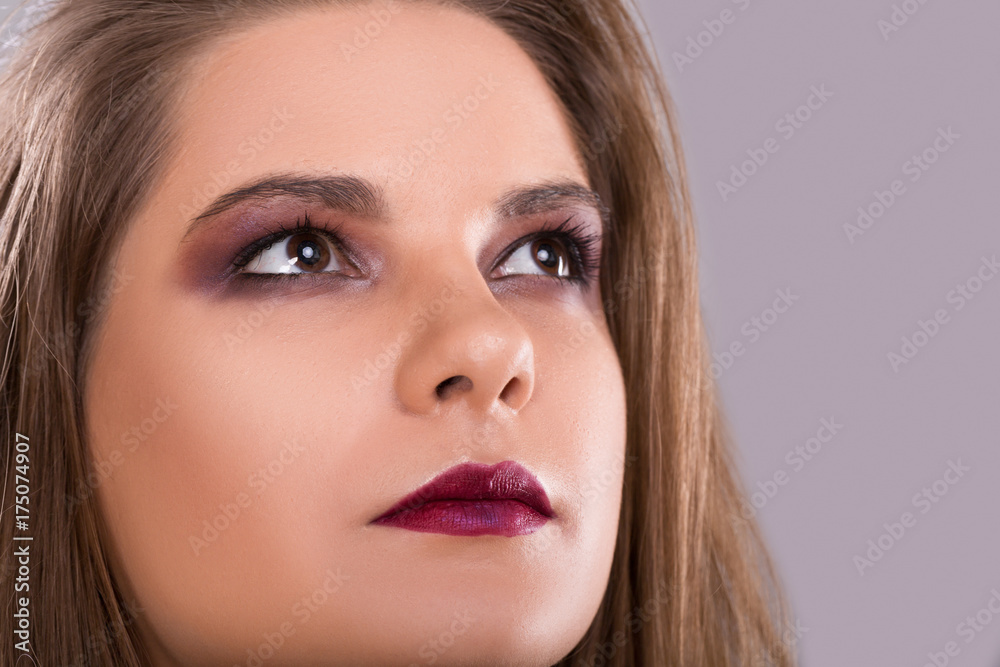 beautiful model with bright make-up and clean skin beautiful model with bright make-up and clean skin