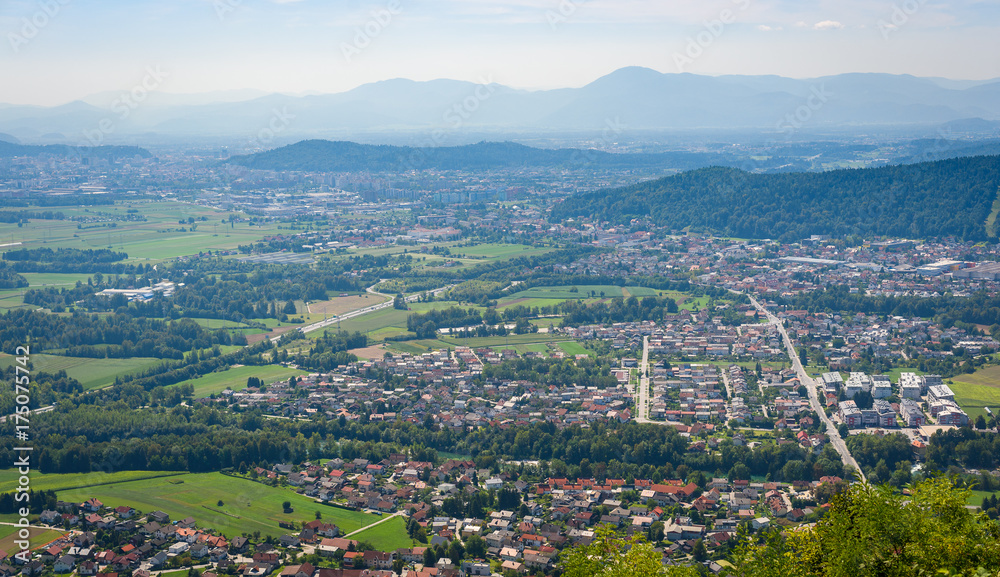 The view of Ljubljana from Smarna gora.