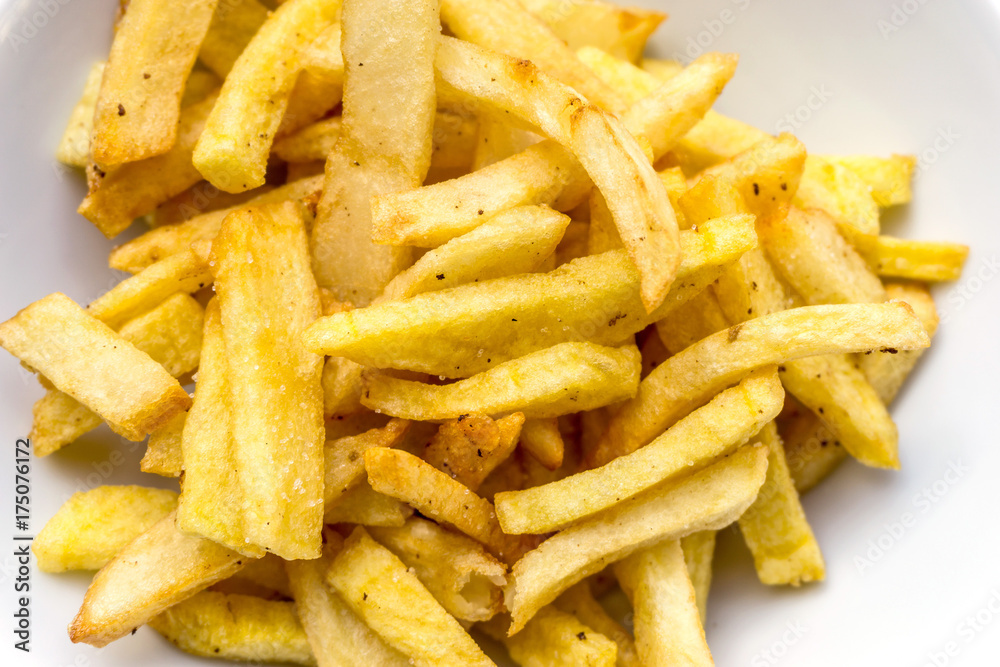 Golden French fries potatoes ready to be eaten Golden French fries potatoes ready to be eaten