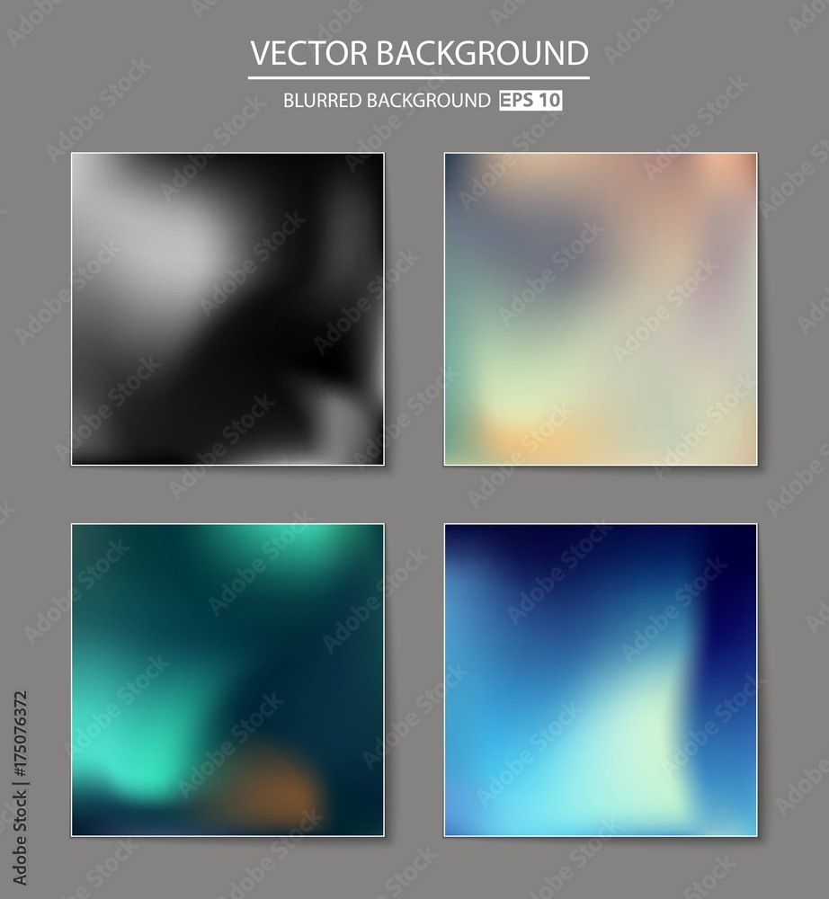 Abstract Creative concept vector multicolored blurred background set. For Web and Mobile Applications, art illustration template design, business infographic and social media, modern decoration