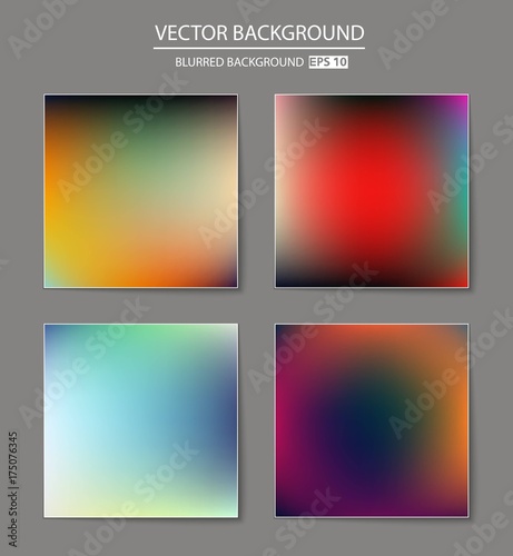 Abstract Creative concept vector multicolored blurred background set. For Web and Mobile Applications, art illustration template design, business infographic and social media, modern decoration