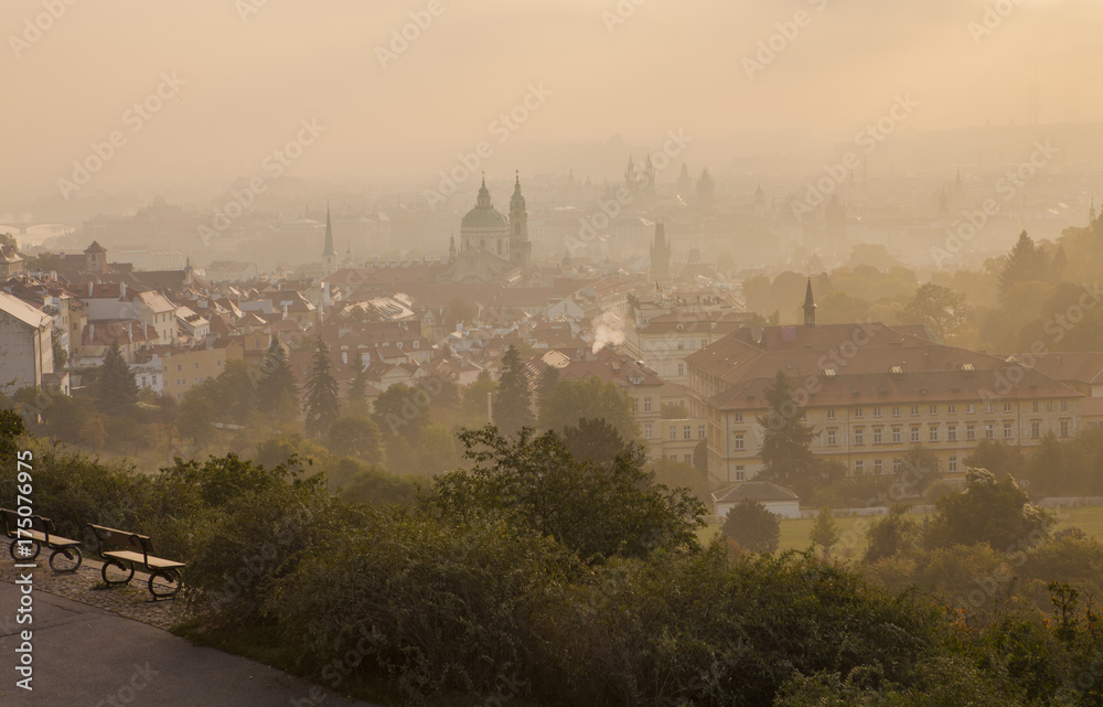 Autumn morning in Prague, Czech Republic