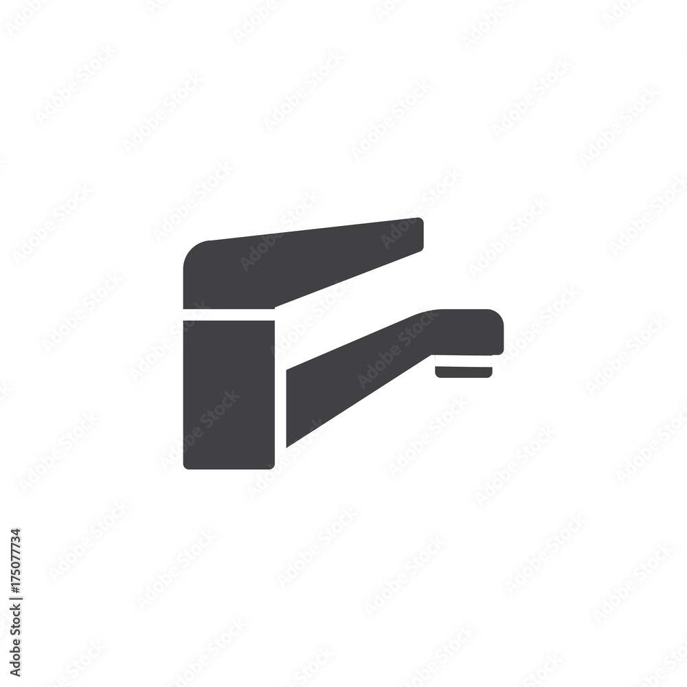 Water faucet icon vector, filled flat sign, solid pictogram isolated on white. Symbol, logo illustration. Water faucet icon vector, filled flat sign, solid pictogram isolated on white. Symbol, logo illustration.