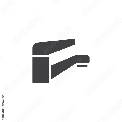 Water faucet icon vector, filled flat sign, solid pictogram isolated on white. Symbol, logo illustration.