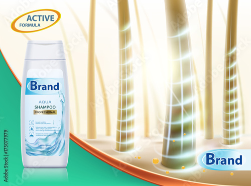 packaging with hair shampoo