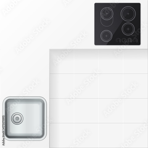 Kitchen Corner With Sink and Electrical Hob