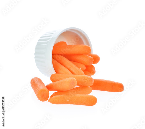 baby carrot on white background photo