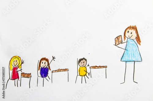 Kid Drawing: School Classroom