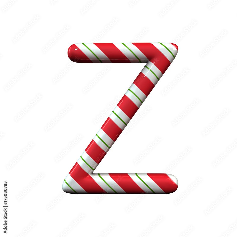 Obraz premium red and white stripe candy cane letter Z