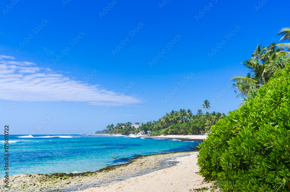 Tropical beach in Sri Lanka,