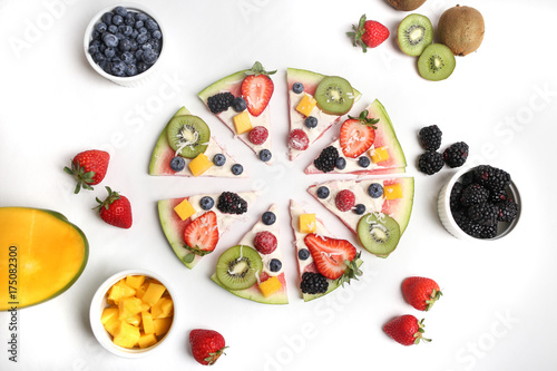 Delicious Watermelon Fruit Pizzas