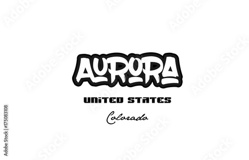 United States aurora colorado city graffitti font typography design