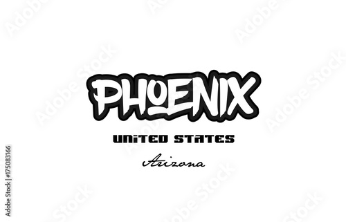 United States phoenix arizona city graffitti font typography design