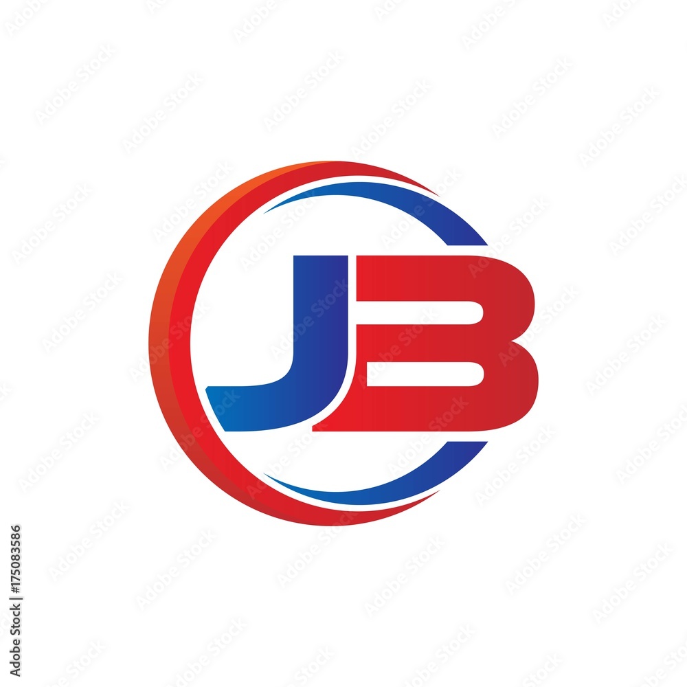 jb logo vector modern initial swoosh circle blue and red jb logo vector modern initial swoosh circle blue and red
