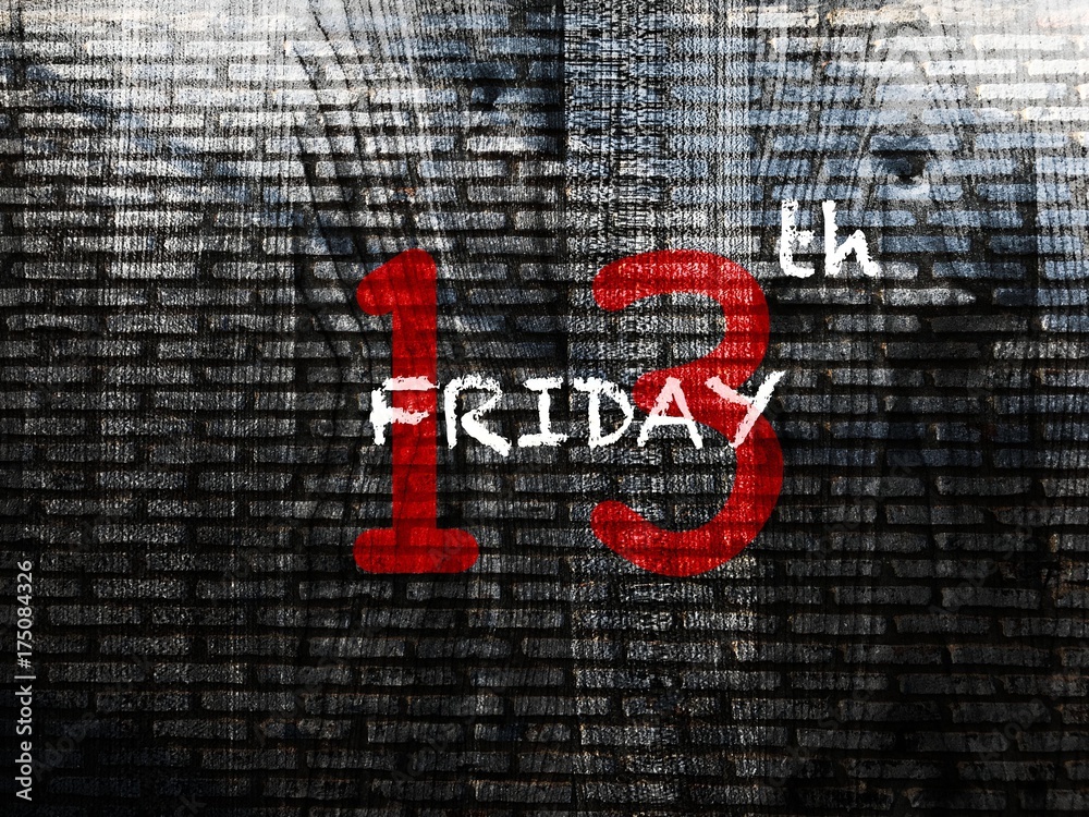 Obraz premium Friday 13th word on grunge wall background