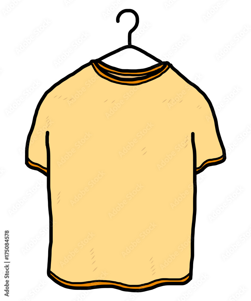 t-shirt hanging / cartoon vector and illustration, hand drawn style,  isolated on white background. vector de Stock | Adobe Stock