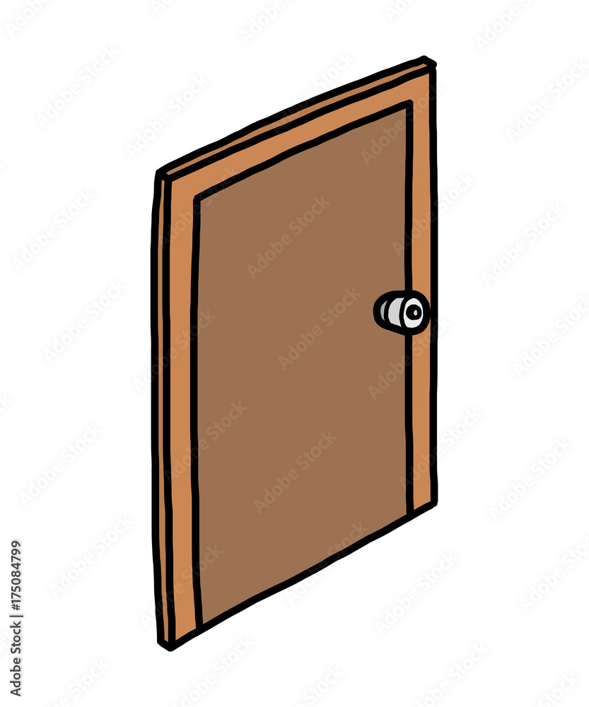 closed door / cartoon vector and illustration, hand drawn style, isolated  on white background. Stock Vector | Adobe Stock