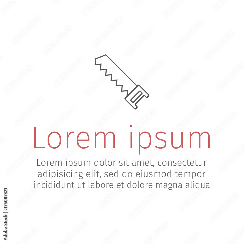 Saw thin line icon. Vector illustration. Saw thin line icon. Vector illustration.