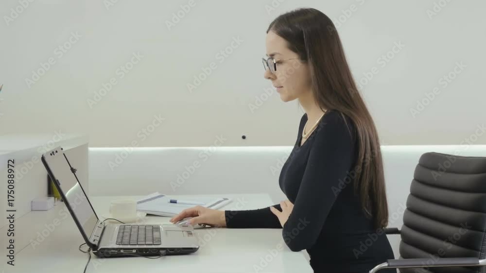 Attractive businesswoman work in the office Attractive businesswoman work in the office