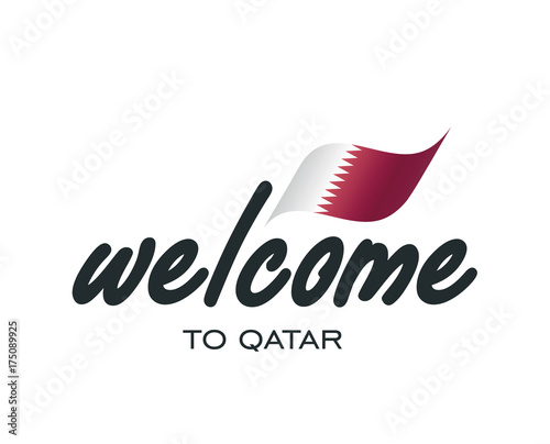 Welcome to Qatar flag sign logo icon