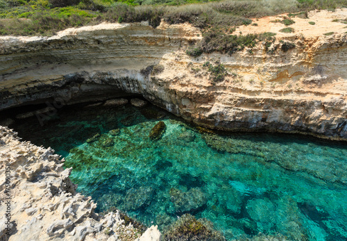 Grotta dello Mbruficu  Salento sea coast  Italy