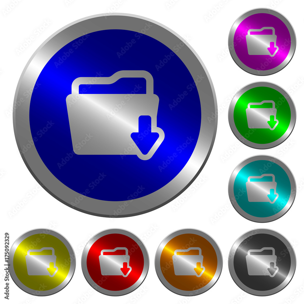 Download folder luminous coin-like round color buttons Download folder luminous coin-like round color buttons