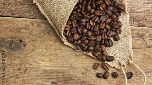 Canvas Print coffee beans in a bag