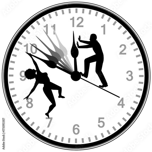 Turn the Clock back. Metaphor for couple, who is worried to have missed a big chance