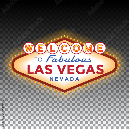 Vector Las Vegas Sign on transparent background.