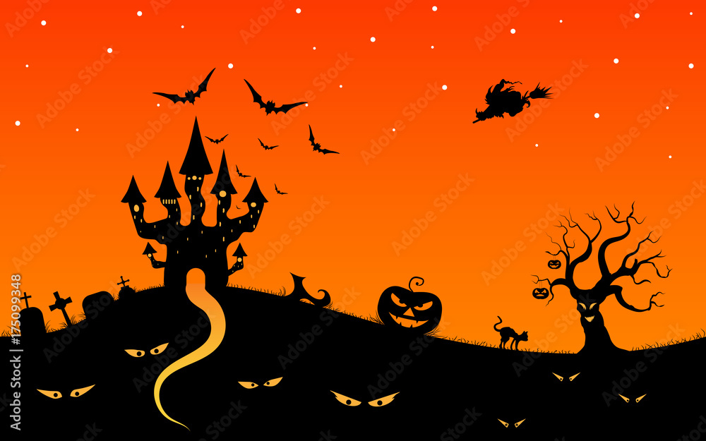 Halloween background.Orange halloween background.