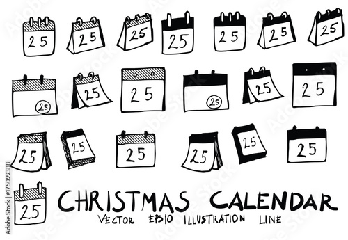 Hand drawn calendar isolated. Vector sketch black and white background illustration icon doodle eps10