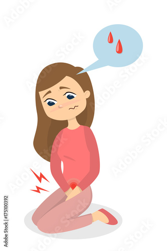 Menstrual pain illustration.