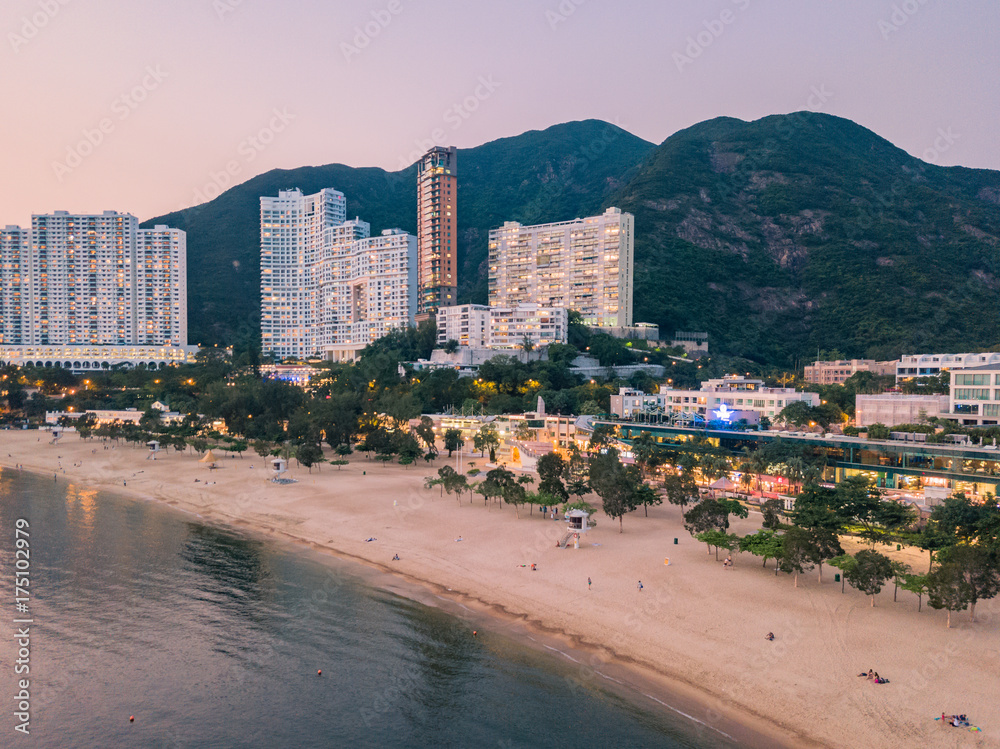 View of Repulse Bay beach in the southern part of Hong Kong Island,The Repulse Bay is one of the high end living area in Hong Kong.