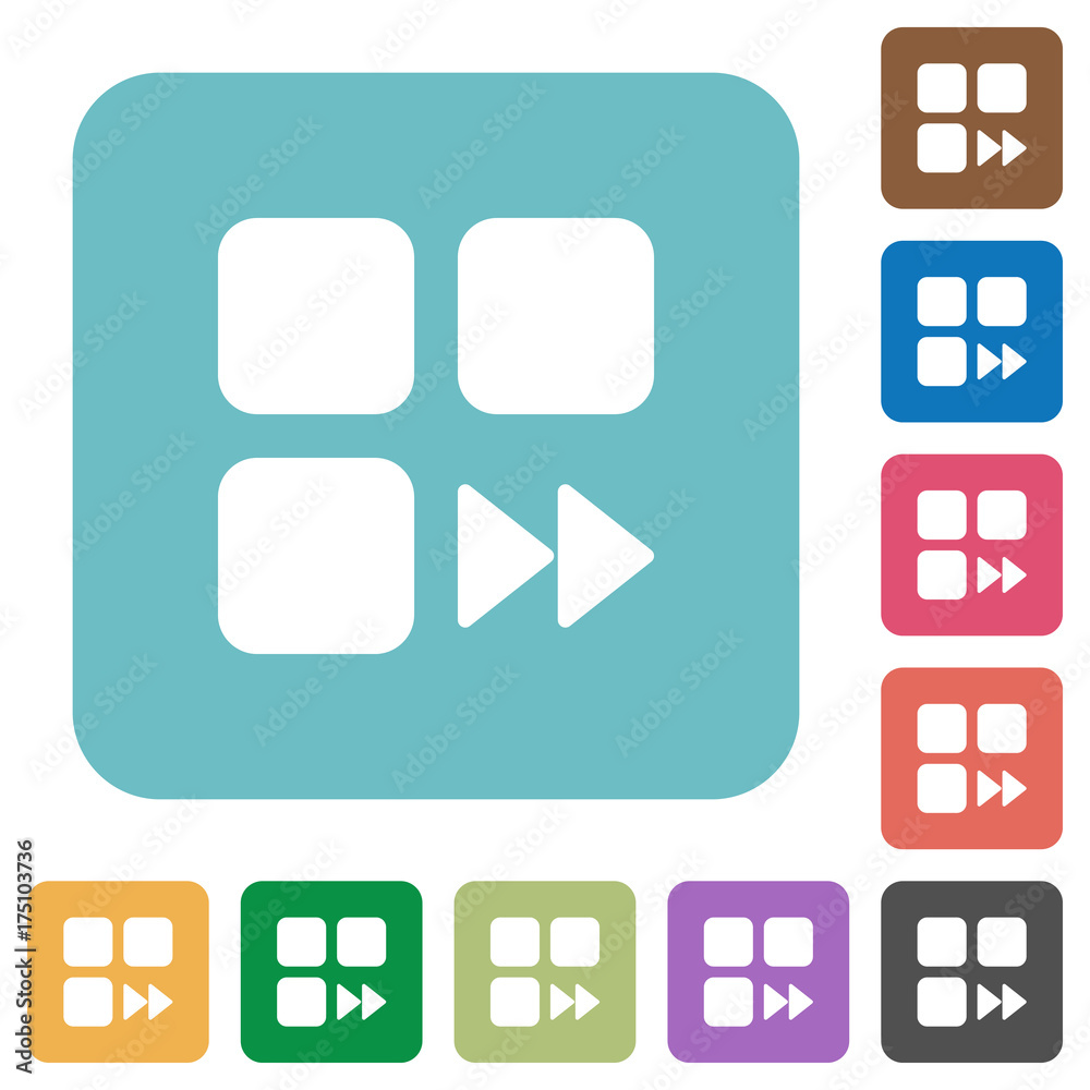 Component fast forward rounded square flat icons Component fast forward rounded square flat icons