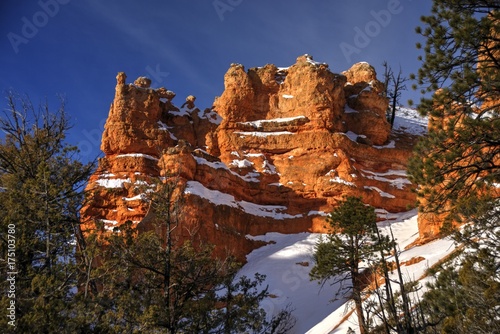 Snow on the Hoodoos Along the Fairyland Loop Trail in Bryce Canyon National Park