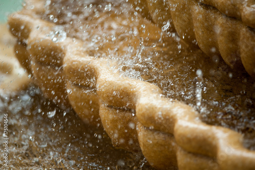 water splashes in street fountain