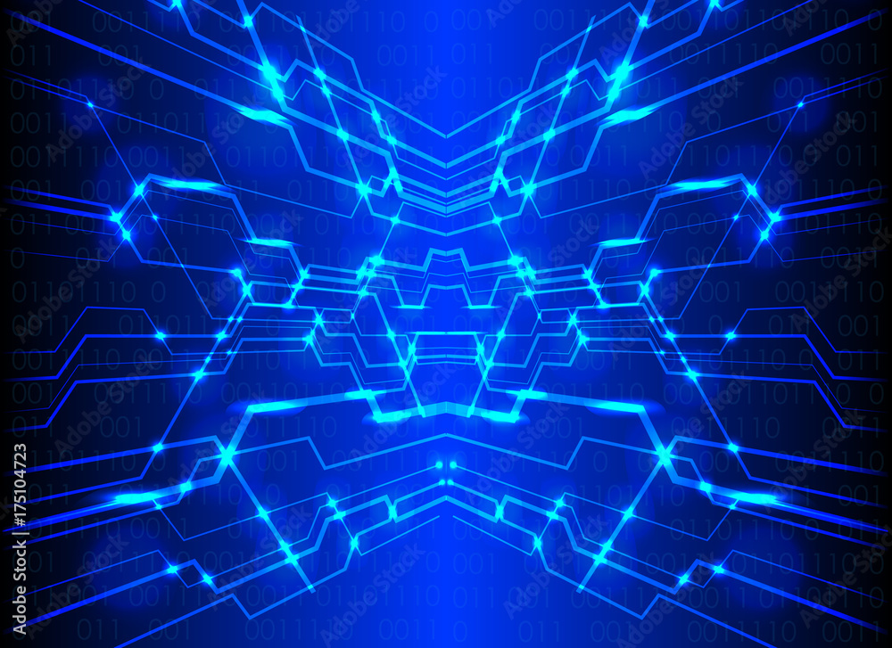 Obraz premium dark blue color Light abstract circuit technology background ,abstract technology concept background, vector illustration
