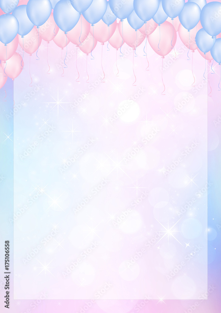 Pink and blue background with balloons paper Pink and blue background with balloons paper