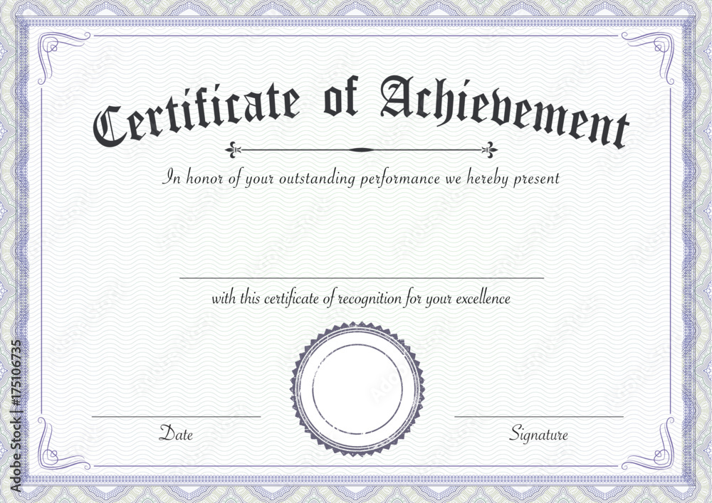 Classic and retro certificate of achievement paper template - obrazy, fototapety, plakaty 