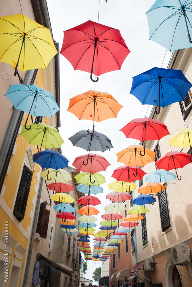 umbrellas hanging down